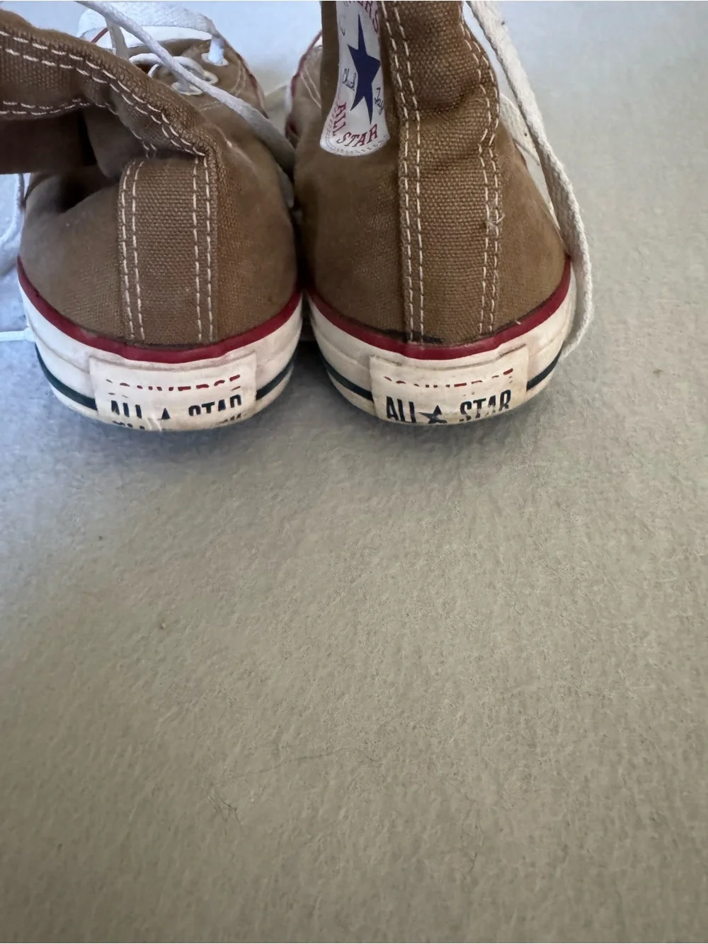 Converse Brown High-Top Sneakers with White Toe Cap